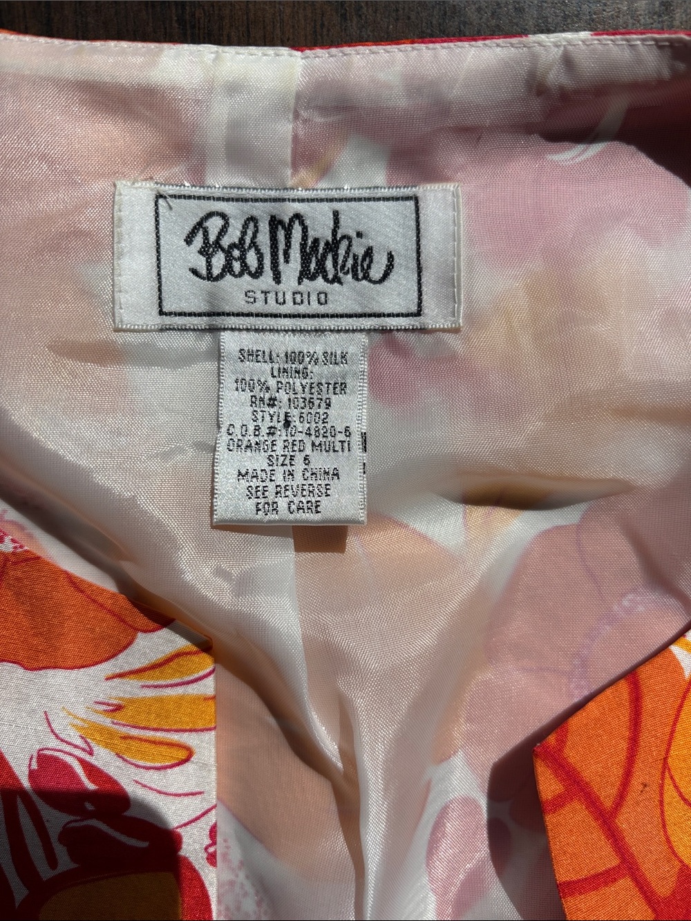 Vintage Bob Mackie Studio Top Sz 6 Wrap Top SILK Foral 60s Office Chic Retro Mod - Picture 7 of 10